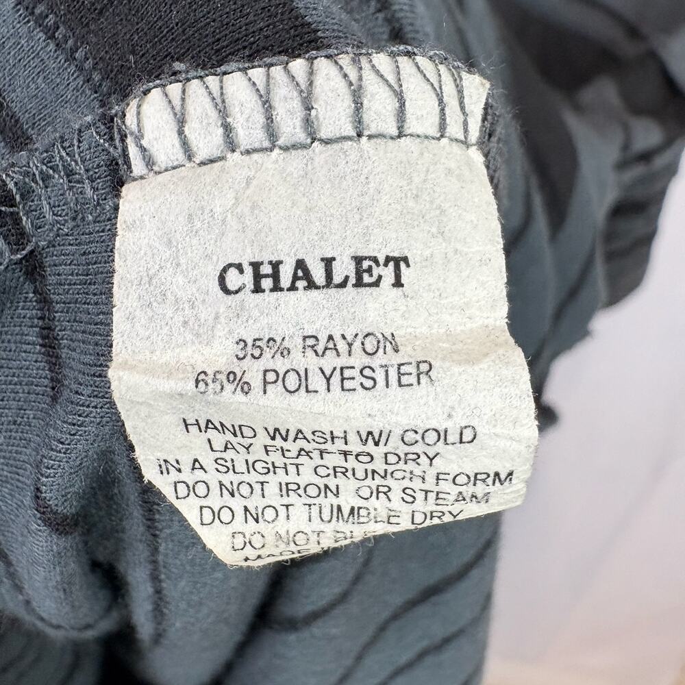 CHALET et Ceci S Asymmetric Cowl Neck Dress Long Sleeve Striped Gray Green Black - Picture 5 of 6